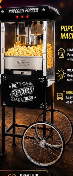 Popcorn machine cart