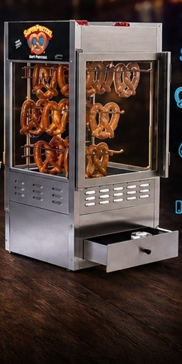 Soft pretzel warmer display case