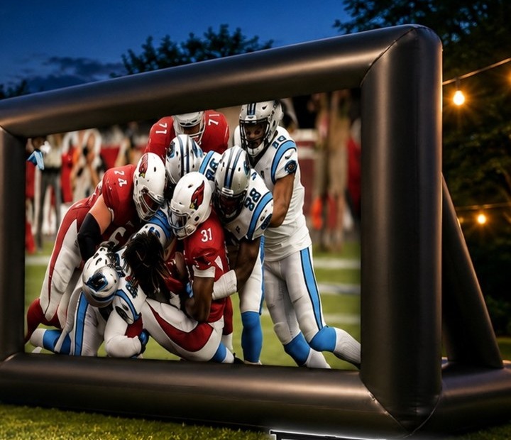 Outdoor inflatable projection screen